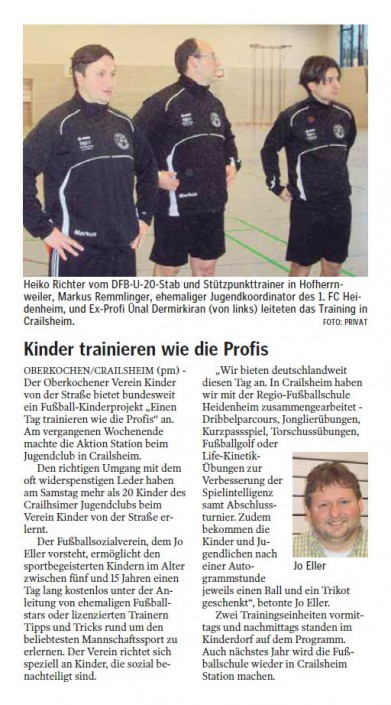Presseberichte - Bild 12 Presseberichte - Bild 12 - Datum: 18.01.2017 - Tags: AKTION FUSSBALLTAG e.V.