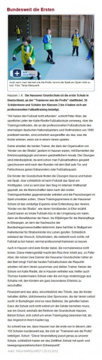 Südwest Presse vom 20.03.2012 