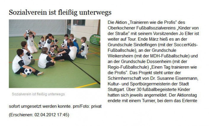 Presseberichte - Bild 1 Presseberichte - Bild 1 - Datum: 18.01.2017 - Tags: AKTION FUSSBALLTAG e.V.