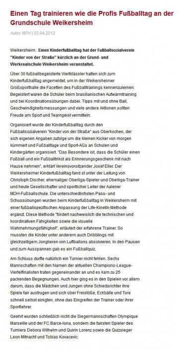 Südwest Presse vom 03.04.2012 