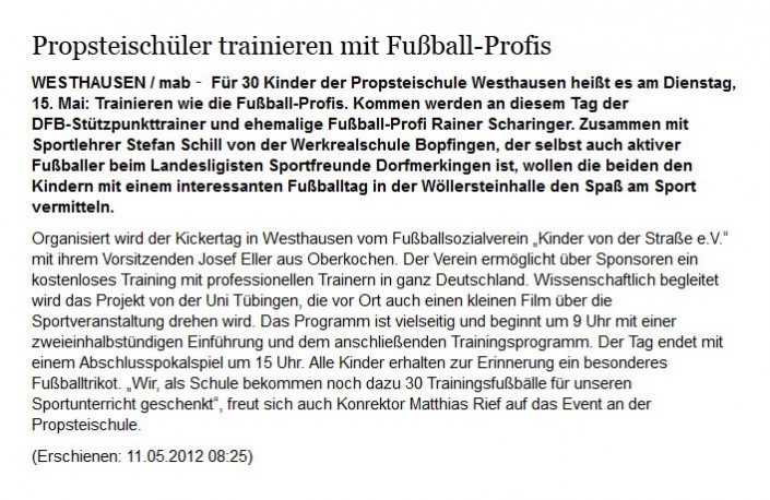 Presseberichte - Bild 20 Presseberichte - Bild 20 - Datum: 18.01.2017 - Tags: AKTION FUSSBALLTAG e.V.