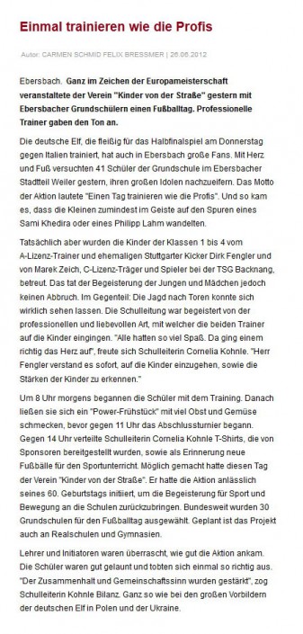 Heidenheimer Zeitung vom 26.06.2012 