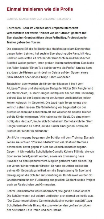 Heidenheimer Zeitung vom 26.06.2012 