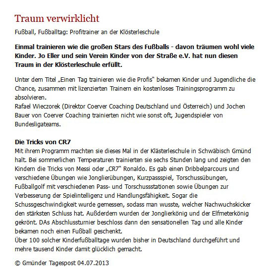 Gmünder Tagespost vom 04.07.2013 