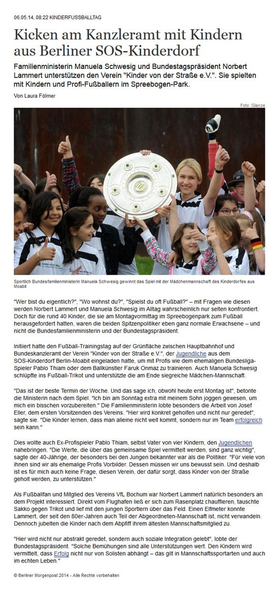 Pressebericht zum Fußballtag Berlin