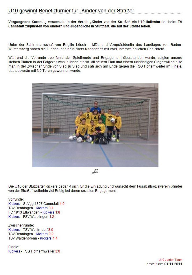 Stuttgarter Kickers vom 01.11.2011