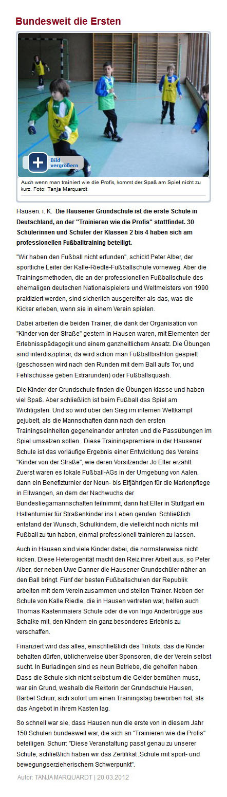 Südwest Presse vom 20.03.2012