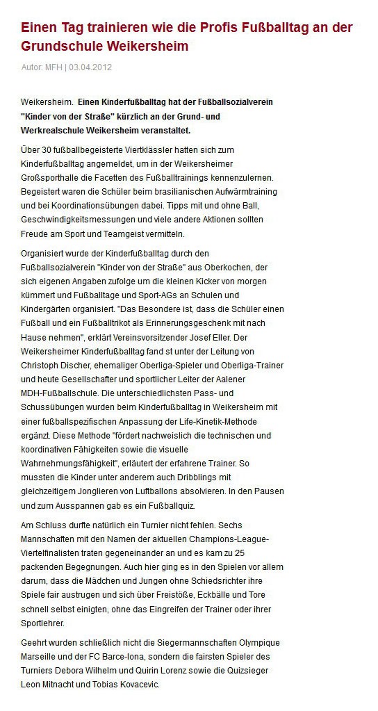 Südwest Presse vom 03.04.2012