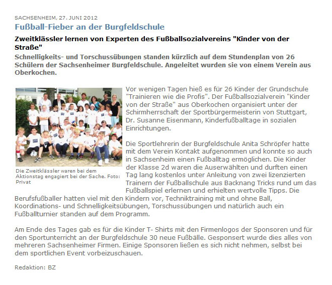 Bietigheimer Zeitung vom 27.06.2012