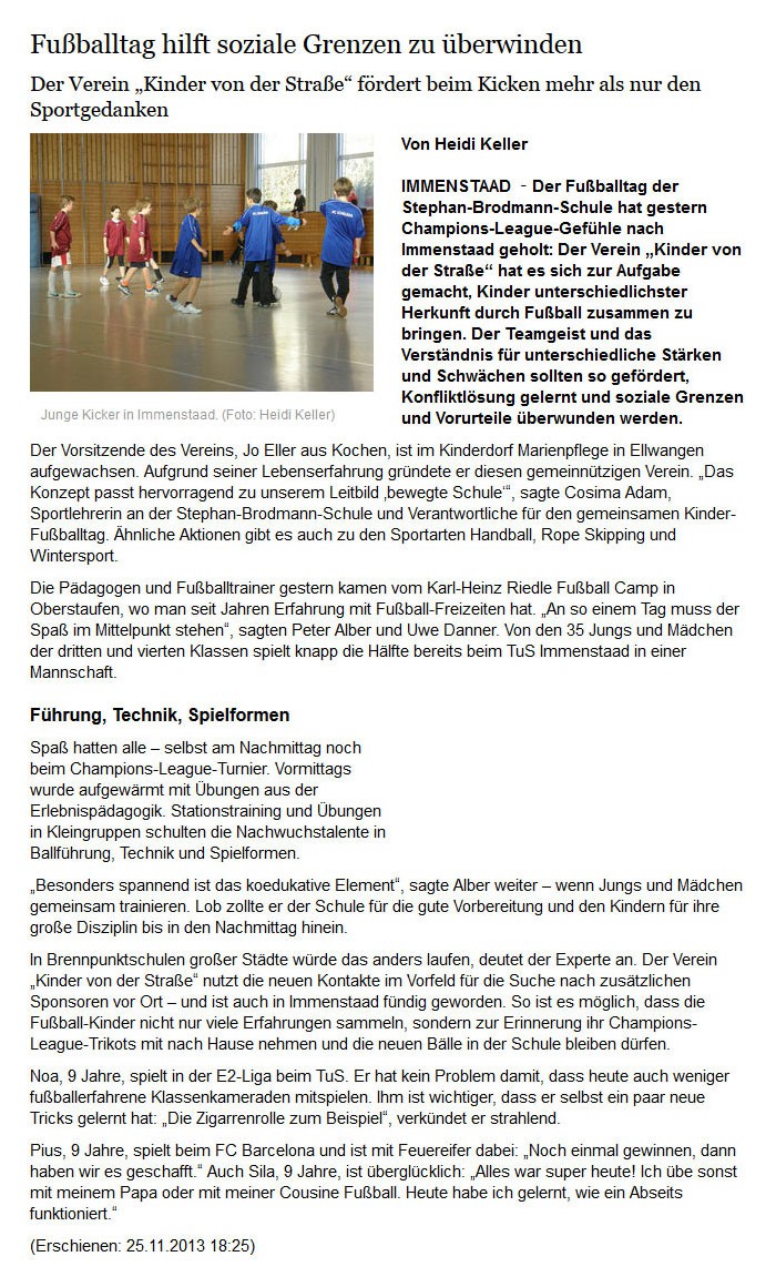 schwäbische.de vom 25.11.2013
