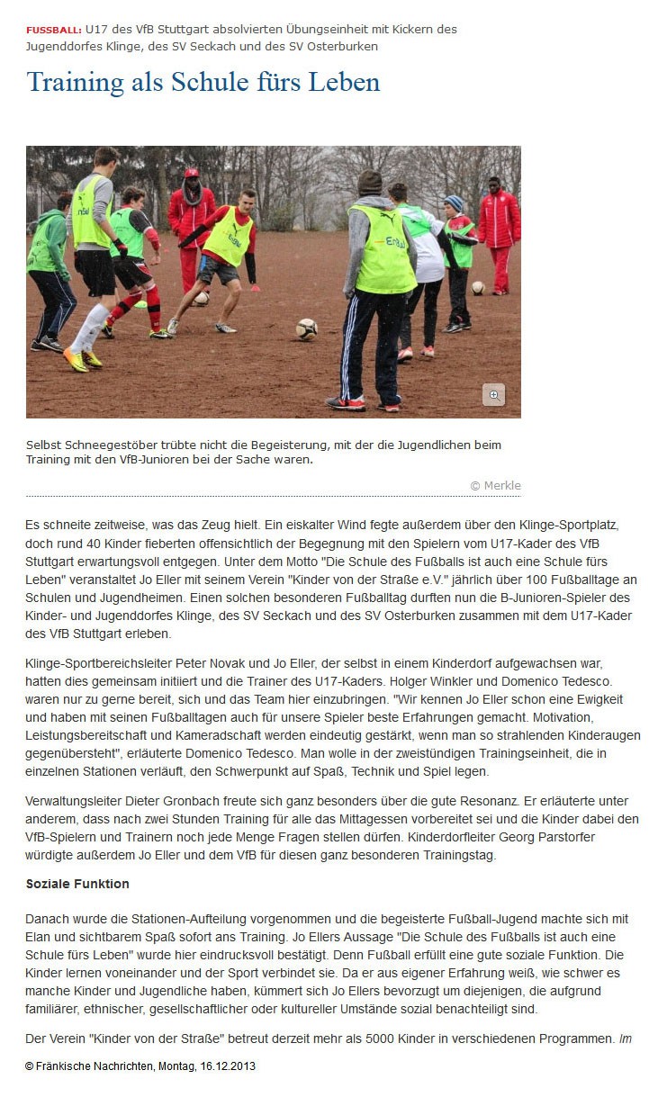Fränkische Nachrichten vom 16.12.2013