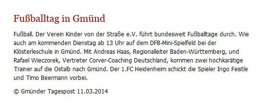 Gmünder Tagespost vom 11.03.2014