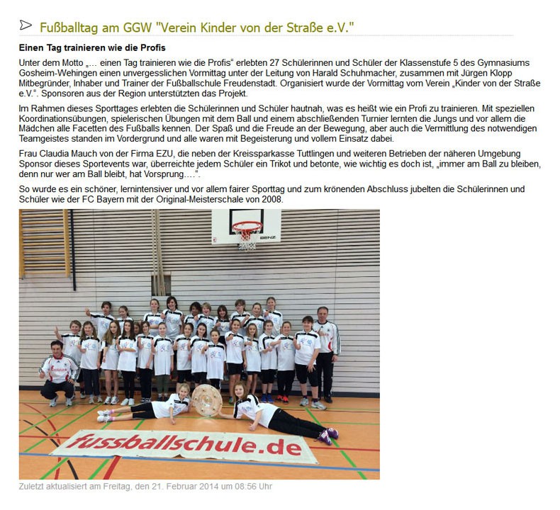 Gymnasium Gosheim Wehingen vom 21.02.2014