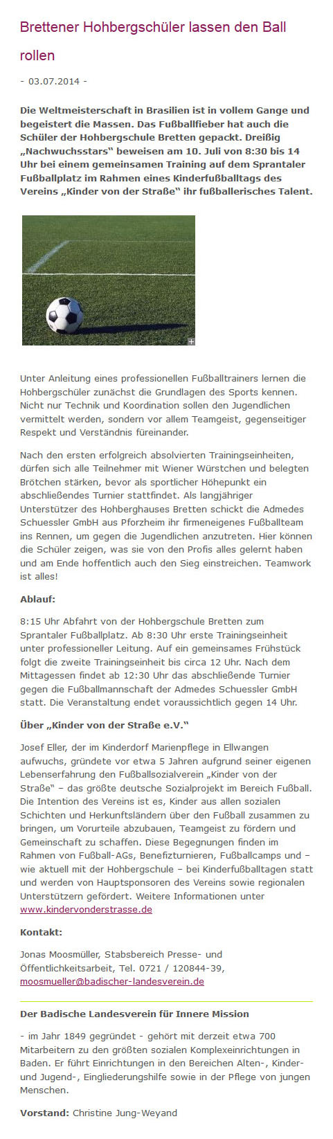 Badischer Landesverein für Innere Mission vom 03.07.2014