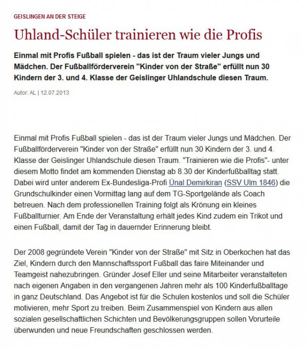 Geislinger Zeitung vom 12.07.2013 