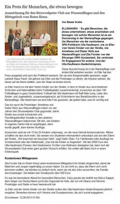 schwäbische.de vom 12.09.2013 