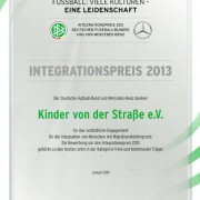 Integrationspreis 2013 des Deutschen Fußball-Bundes und von Mercedes-Benz